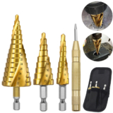 מקדח קוני מפלדת אל חלד 3 יחידות